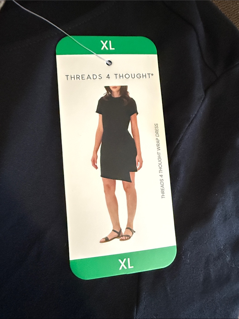 Threads 4 Thought Black Short-Sleeve Wrap Mini Dress